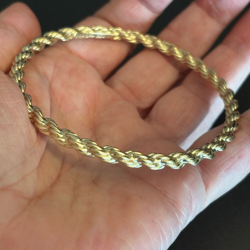 Genuine Kendra Scott Gold Rope Bracelet Bangle Size 7.75”